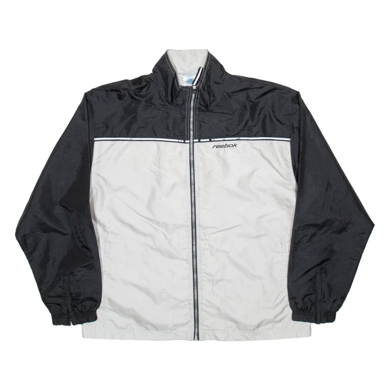 REEBOK Mens Track Jacket White Colourblock L