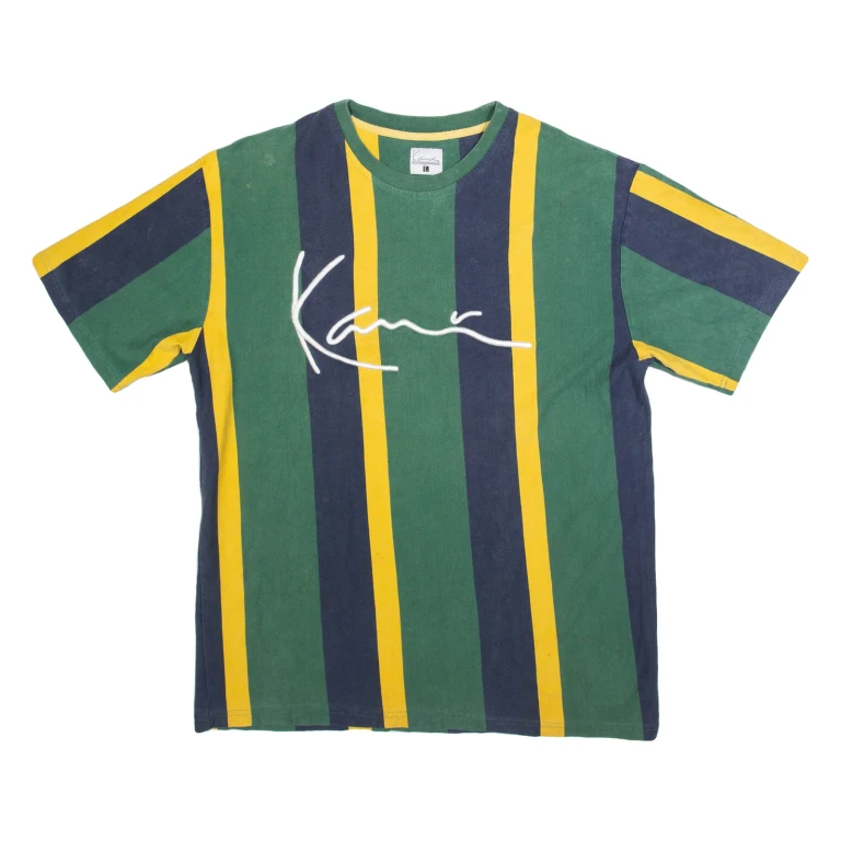KARL KANI Striped Mens T-Shirt Green L