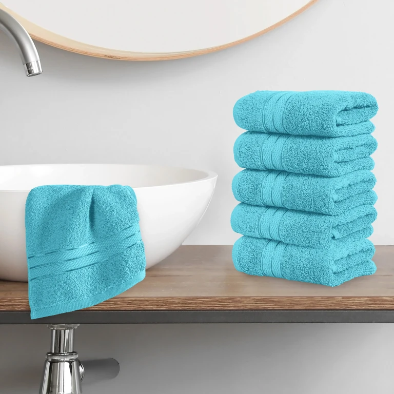 6-Pack Premium Turkish Cotton Three Line Popcorn Washcloths Set, 13 x 13 inch