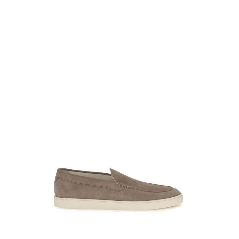Brunello Cucinelli Gray Calf Leather Bos Taurus Slip-On Loafers - Men