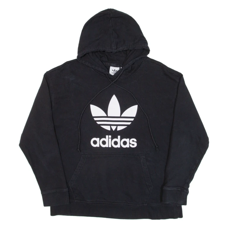 ADIDAS Womens Black Hoodie UK 10
