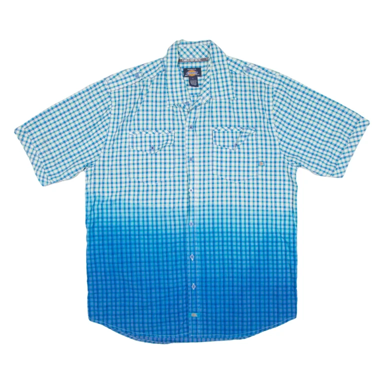 DICKIES Mens Shirt Blue Check L