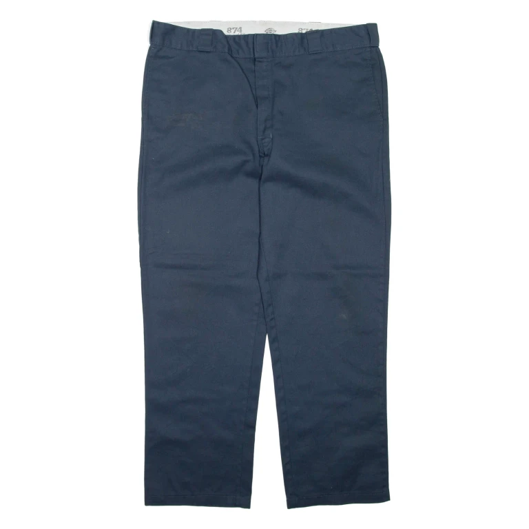 DICKIES Mens Trousers Blue Regular Straight W40 L30