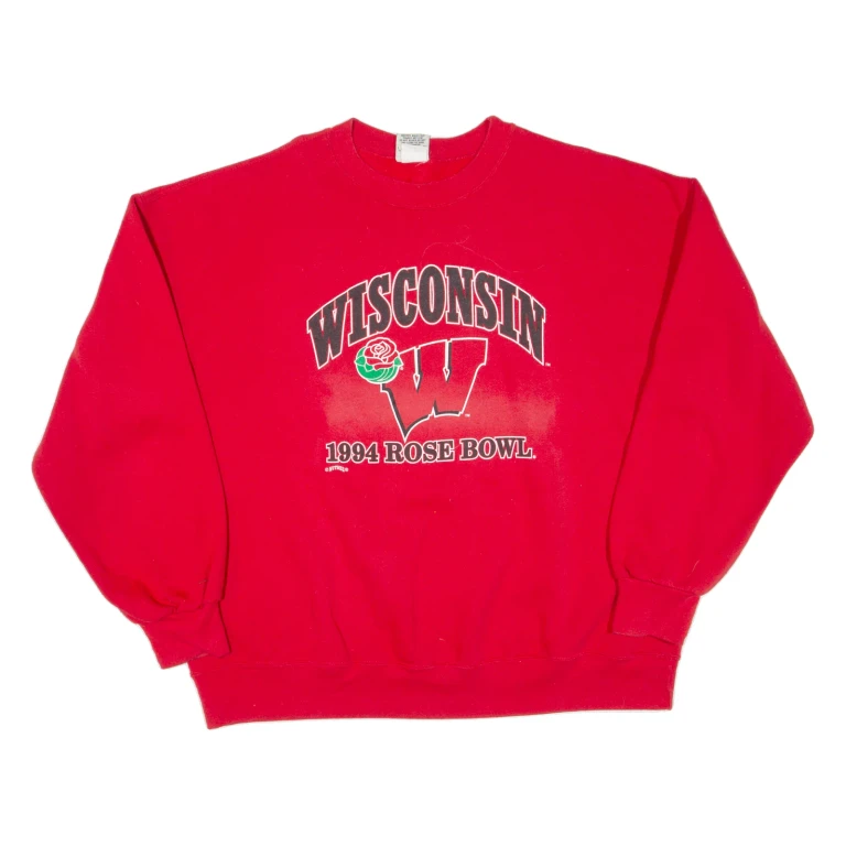 NUTMEG Wisconsin 1994 Rose Bowl Mens Sweatshirt Red 90s USA XL