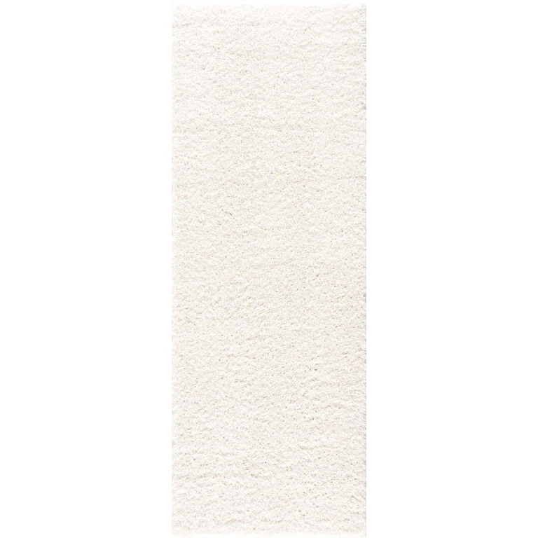 Faina Solid Cream Shag Washable Area Rug - Clearance