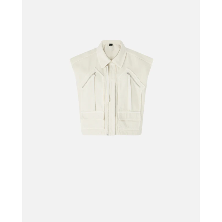 Pinko - Gilet sans manches workwear en coton avec poches - XS