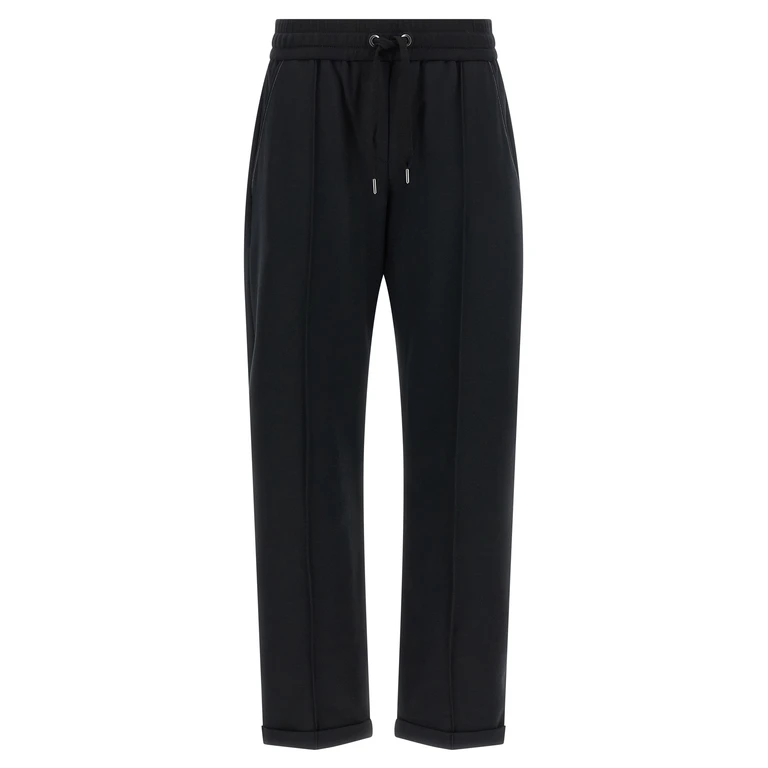 Brunello Cucinelli Black Cotton Joggers (workout Pants) - Women