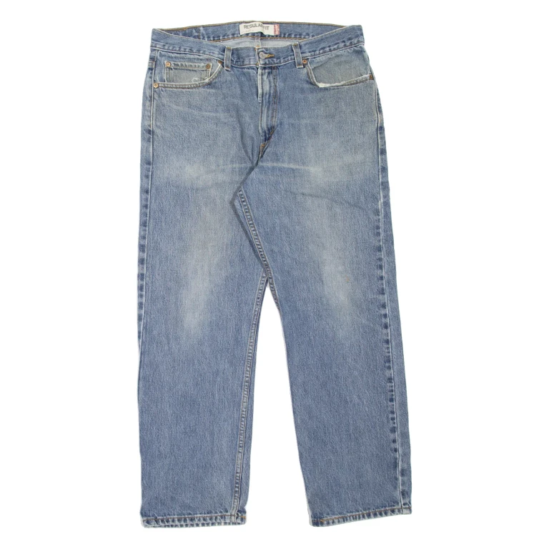 LEVI'S 505 Jeans Mens Blue Regular Straight Stone Wash W36 L30