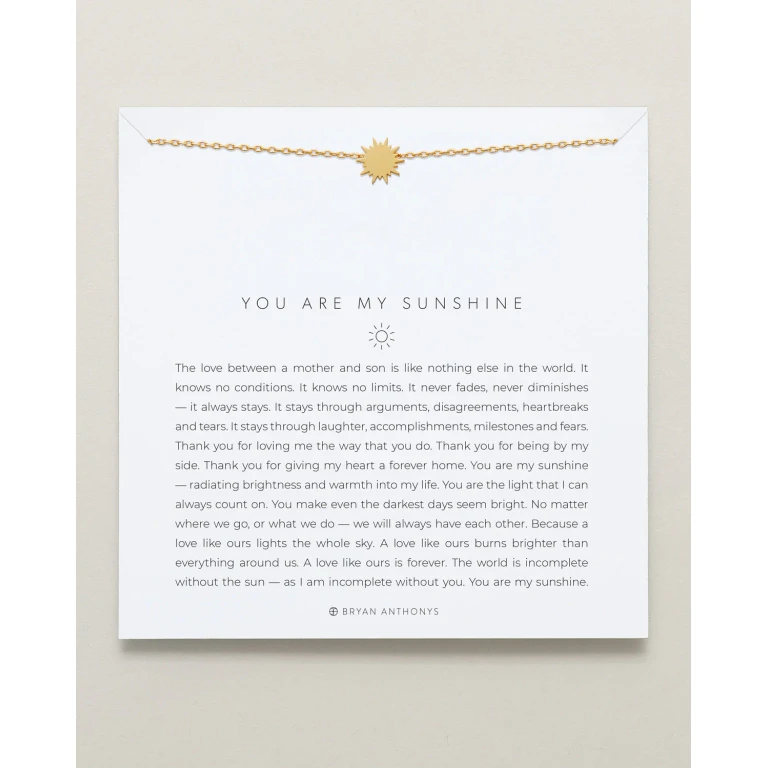 You Are My Sunshine Icon Necklace (Mother Son)