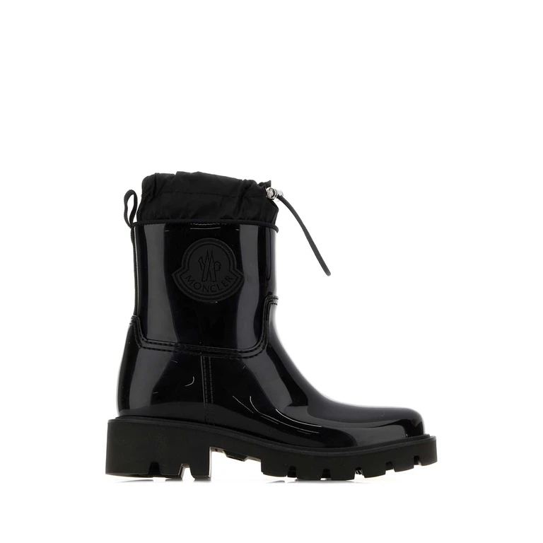 Moncler Black Rubber Kick Stream Ankle Boots 999 Upper: Pvc Stivali - Women