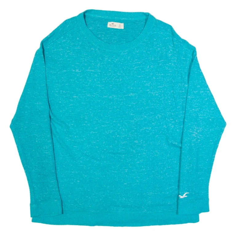 HOLLISTER Womens Jumper Blue Tight Knit Viscose S