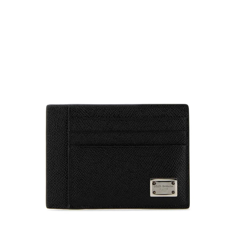 Dolce & Gabbana Black Leather Card Holder Nero Portafogli - Men