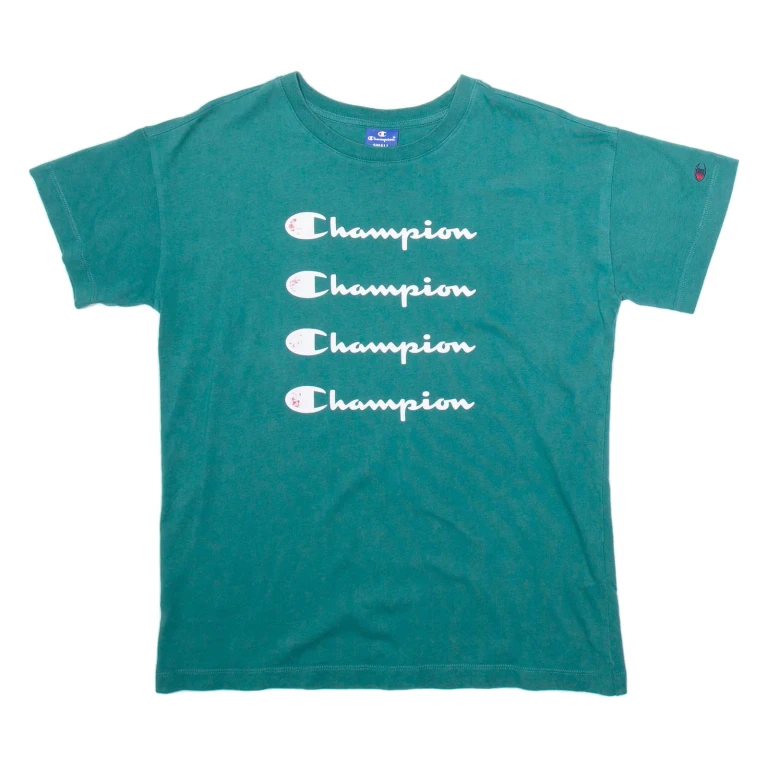 CHAMPION Mens T-Shirt Green S