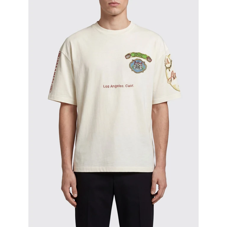 Cotton T-shirt with Vintage Graphic Print and Contrasting Logo (AMTOJR1174127)