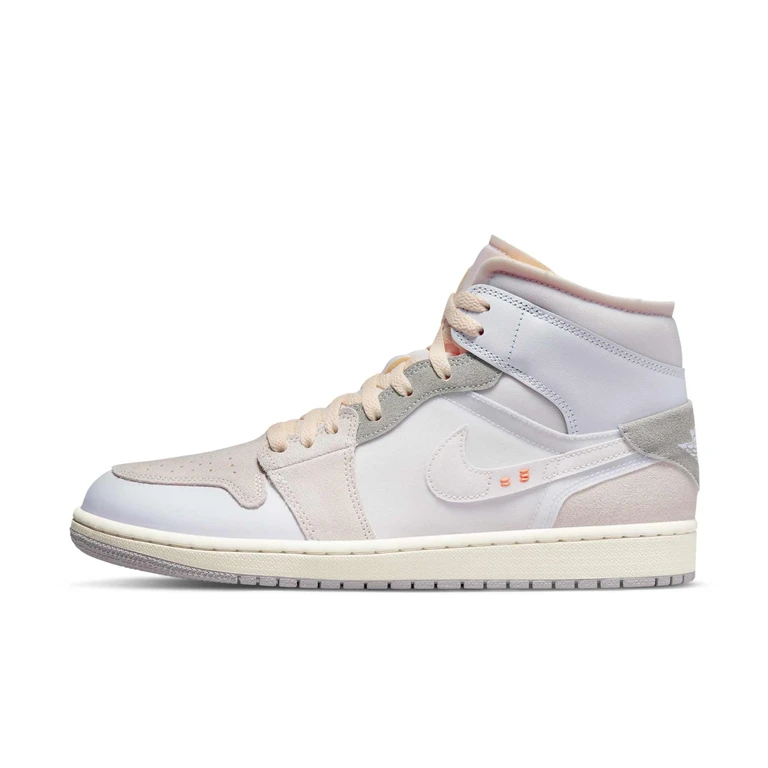 Men's Retro 1 Mid Se 'Craft Inside Out White Grey' Sneakers