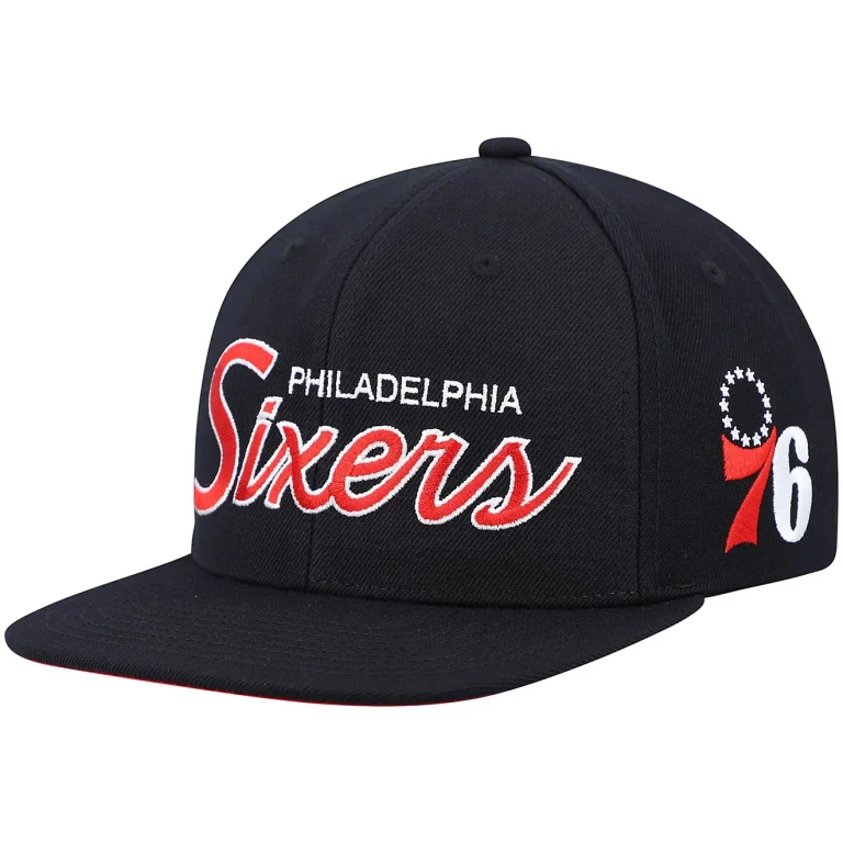 Men's NBA Team Script 2.0 Snapback 76Ers Snapback Caps