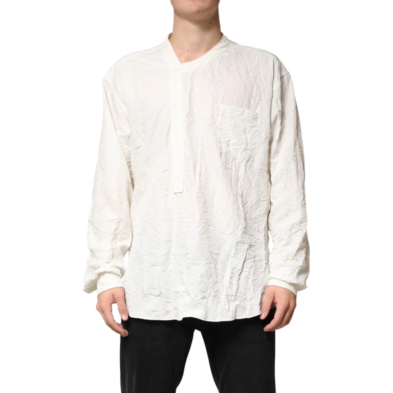 White Cotton Men Long Sleeves Shirt - Men