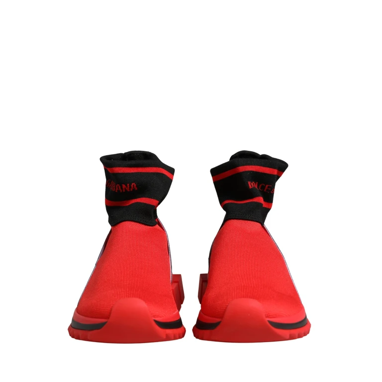 Dolce & Gabbana Red Black Sorrento Socks Sneakers Shoes And - Women