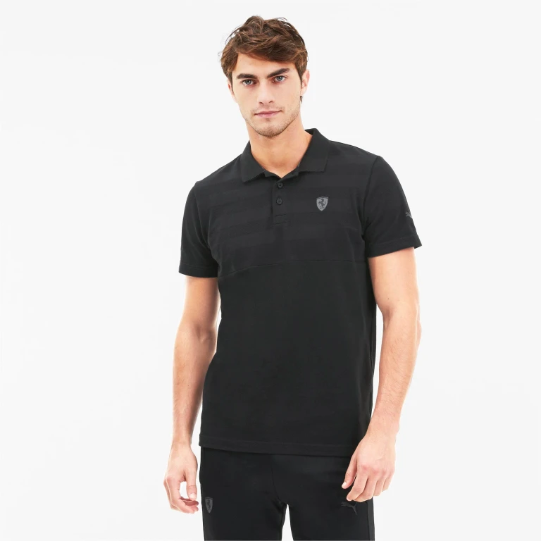 Men's Ferrari Striped Polo Polos