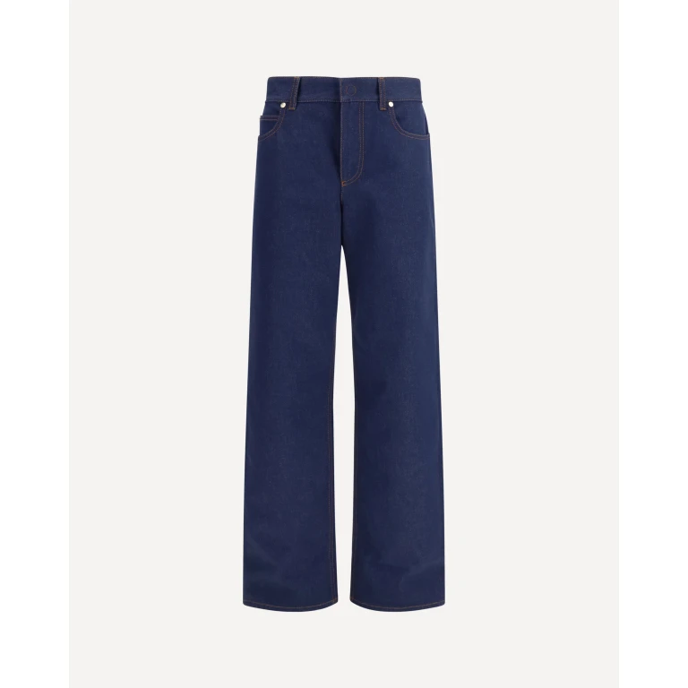 FENDI Five-pocket straight cut Jeans with logo detail Female 40