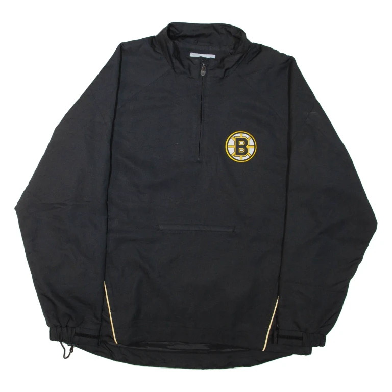 REEBOK Bruins Ice Hockey Mens Pullover Jacket Black L