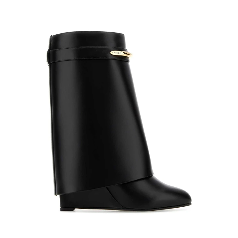 Givenchy Black Leather Shark Pinch Boots Stivali - Women