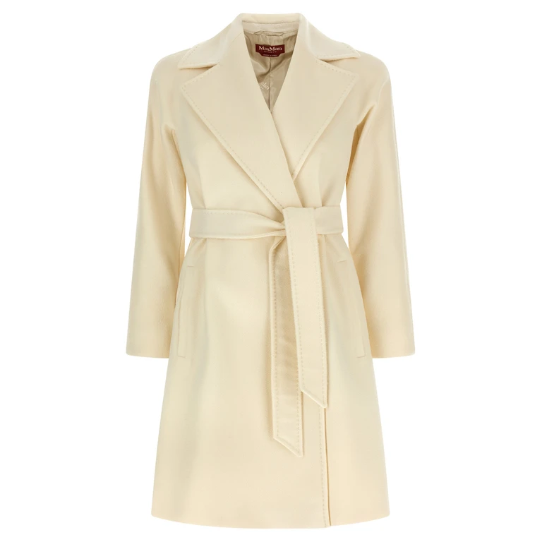 Max Mara White Virgin Wool Coat Clothing - Women