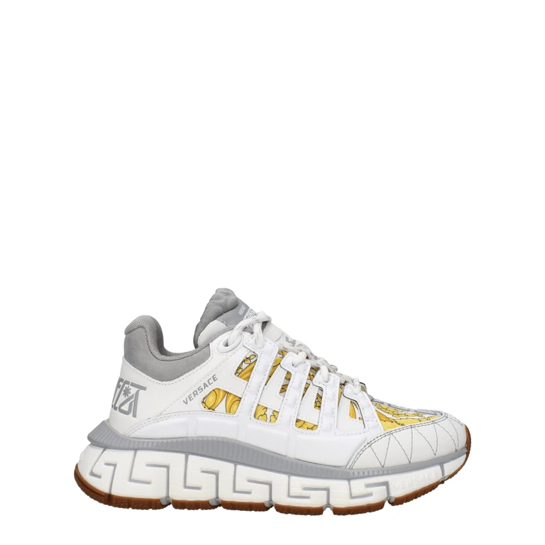 Versace White Fabric Athletic Sneakers - Women