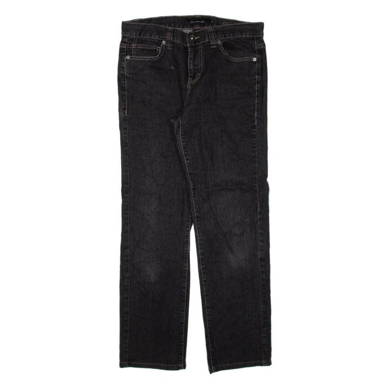 CALVIN KLEIN JEANS Womens Jeans Black Slim Straight W32 L28