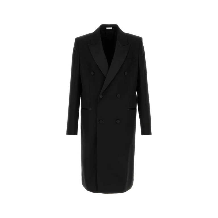 Alexander McQueen Black Wool Coat Cappotti - Men