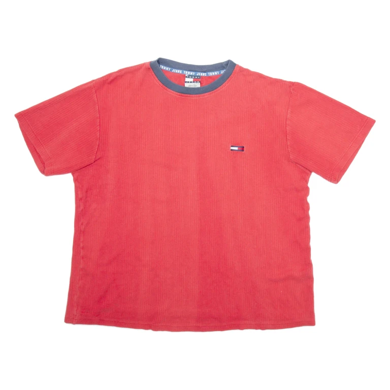 TOMMY JEANS Mens T-Shirt Red XL