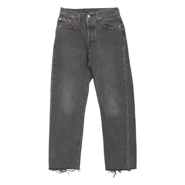 LEVI'S 501 Jeans Womens Grey Regular Straight W24 L26