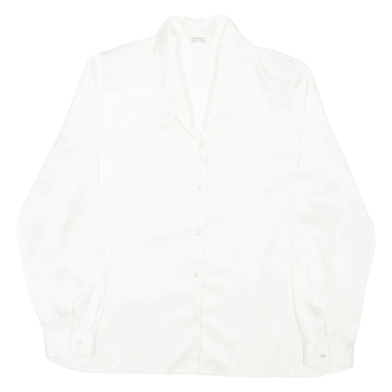 Womens Shirt Cream Collared Long Sleeve M