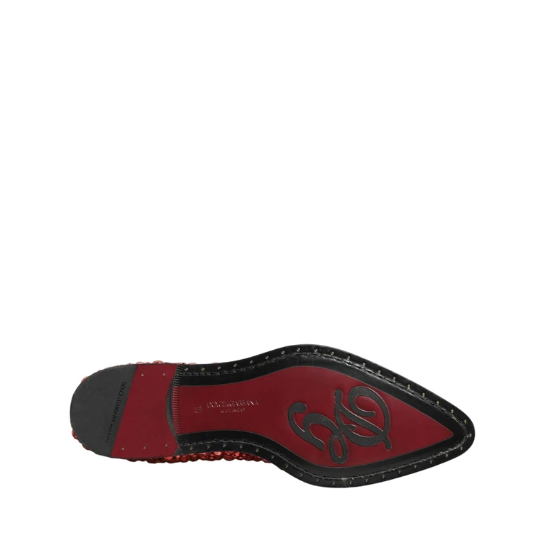 Dolce & Gabbana Red Embellished Chelsea Ankle Boots Shoes Leather - Men