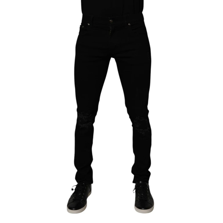 Dolce & Gabbana Black Cotton Stretch Skinny Men Denim Jeans Elastane Clothing - Men