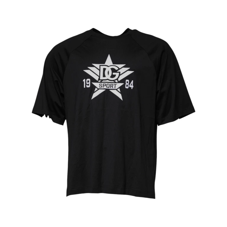 Dolce & Gabbana Black Logo Print Cotton Crew Neck T-Shirt - Men