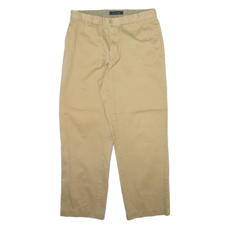 TOMMY HILFIGER Mens Trousers Beige Relaxed Straight W33 L30