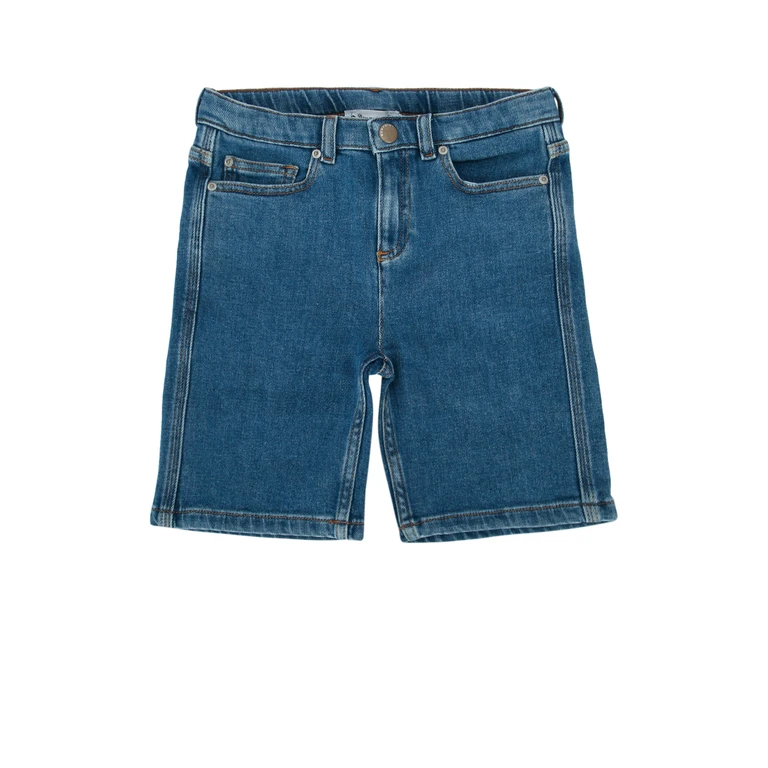 Bonpoint Bermuda Elvio Bleu Moyen Coton Biologique Elasthanne Short