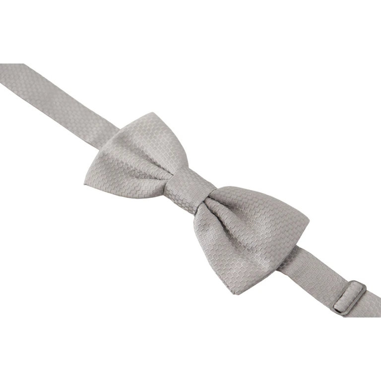 Dolce & Gabbana Gray Silk Adjustable Neck Papillon Tie - Men