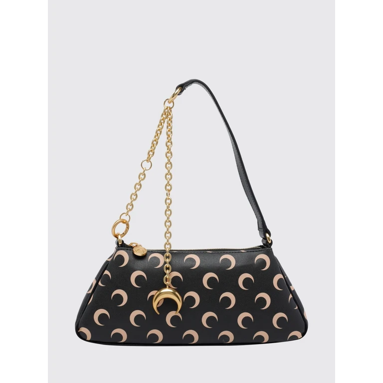 MARINE SERRE Crescent Moon Logo Shoulder Bag in Coated Polyurethane (WSB001ARWOV0040IT99)