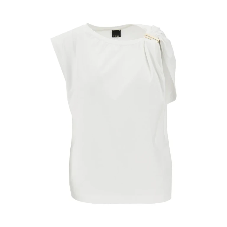 PINKO Draped stretch jersey T-shirt Woman XS