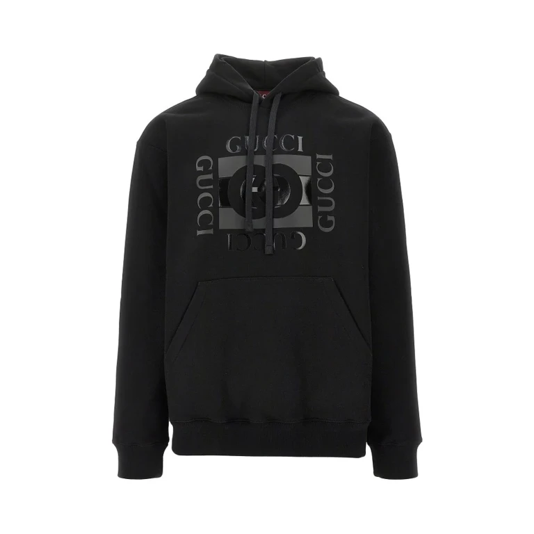 Moletom com capuz e logo Gucci para homem, tamanho P