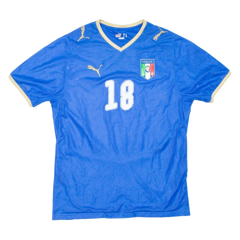 PUMA Italy Mens Football Shirt Jersey Blue USA V-Neck M