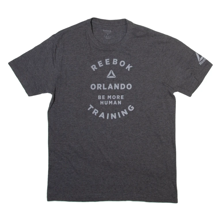REEBOK Mens T-Shirt Grey M