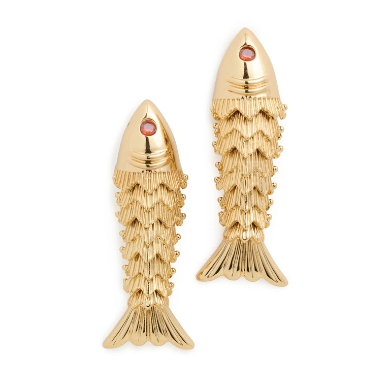 Madewell Madewell x Shopbop Fish Statement Stud Earrings Deep Lagoon One Size