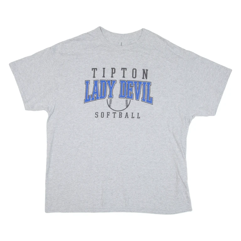 GILDAN Tipton Lady Devil Softball Mens T-Shirt Grey USA XL