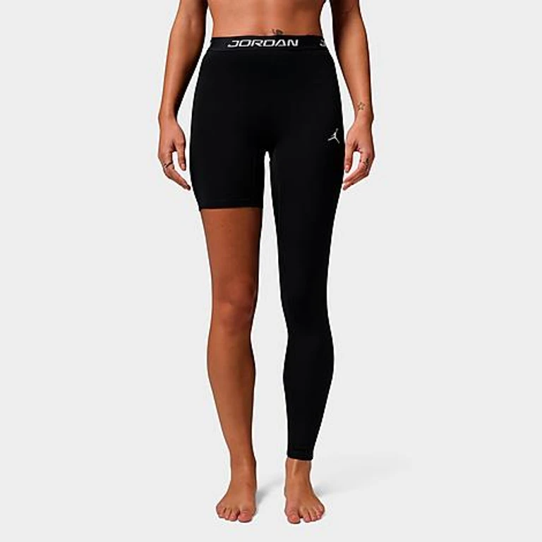 Nike Women's Jordan Sport High-Rise Single-Leg Basketball Tights (Left) in Black/White Size: XS