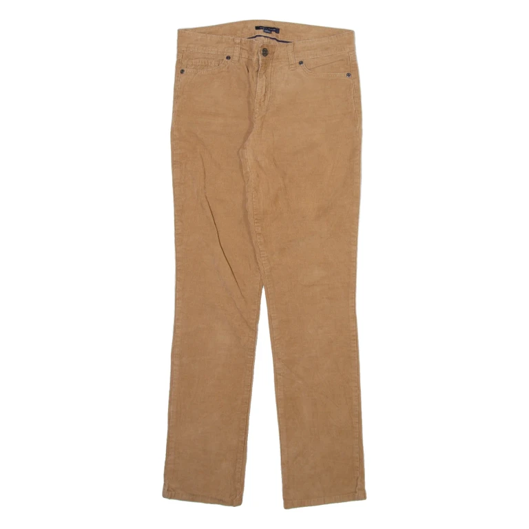 TOMMY HILFIGER Womens Corduroy Trousers Beige Slim Straight W29 L31