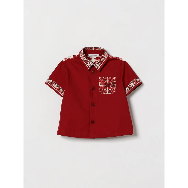 Boy's Majolica Print Cotton Bowling Shirt (L14S93G7P5ES9000)
