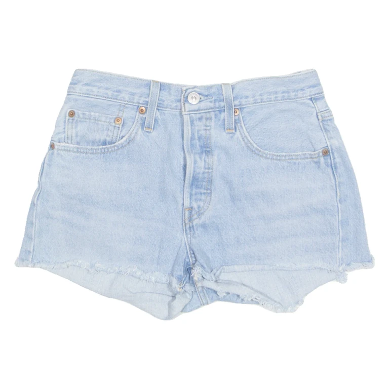 LEVI'S Cut Off 501 Womens Denim Shorts Blue S W27